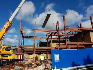 Steel building construction process